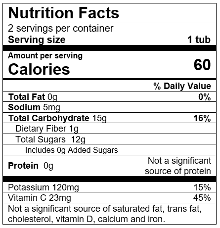 Nutrition Facts Apple Strawberry Banana